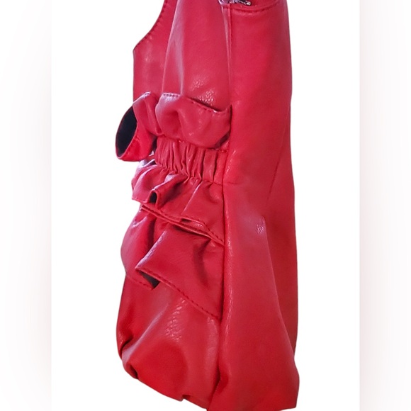 Nwot Red Purse w/ Ruffle detail - Picture 13 of 15